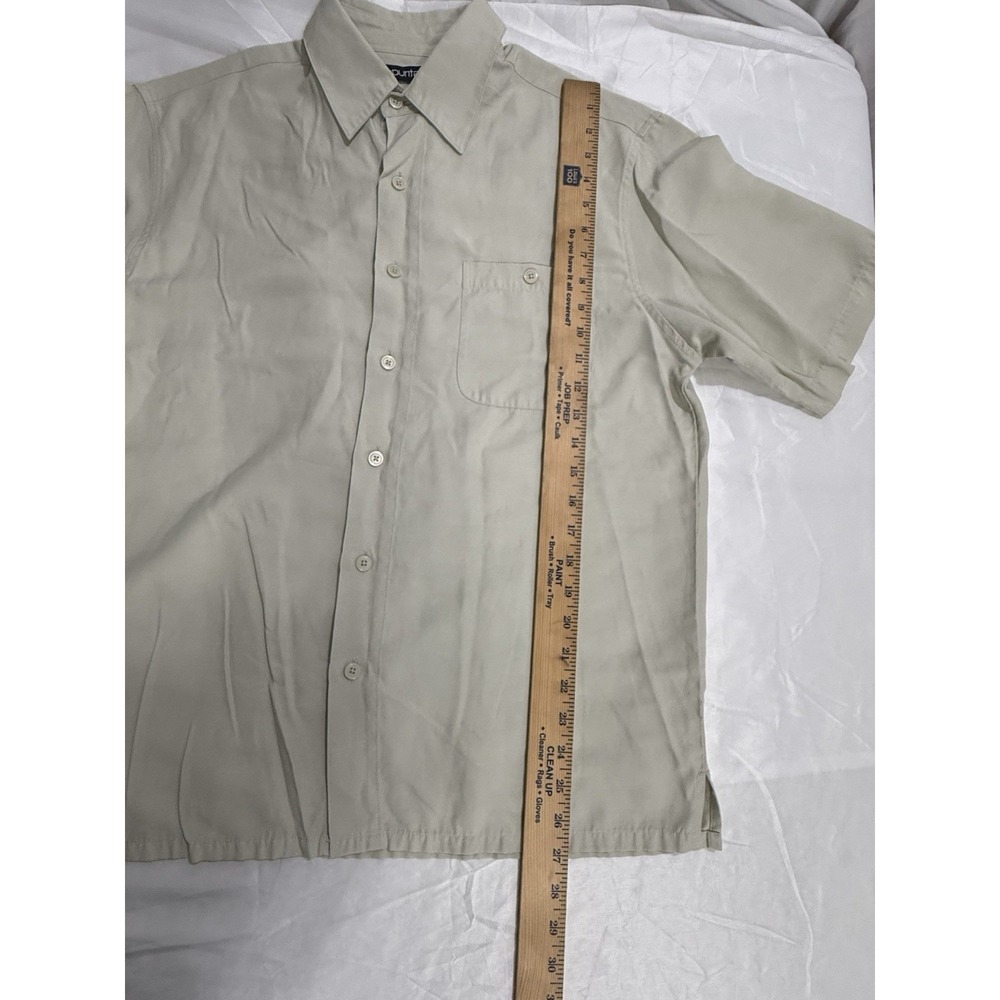 Puritan men's button down Short Sleeve shirt size M (38/40) beige - Picture 6 of 13